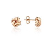 Argento Recycled Rose Gold Knot Stud Earrings - Rose Gold