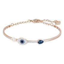 Swarovski Duo Crystal Evil Eye Bangle - Rose Gold