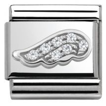 Nomination Silver Sparkling Angel Wing Charm