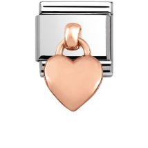 Nomination Rose Gold Hanging Heart Charm - Stainless Steel