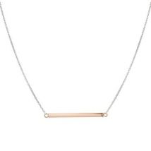 Argento Recycled Silver and Rose Gold Bar Necklace - 46cm