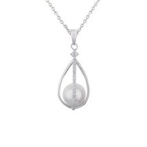 Argento Caged Pearl Crystal Necklace - Adjustable