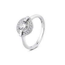 Argento Solitaire Halo Border CZ Ring - Ring Size 52