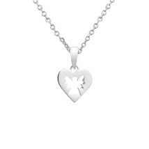 Argento Openwork Angel Heart Necklace - Adjustable