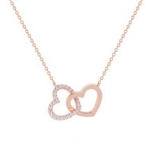 Argento Rose Gold Interlocking Hearts Necklace - Adjustable