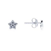 Argento Silver Sparkling Star Studs - 925 Silver