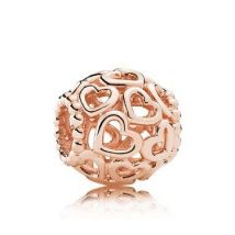Pandora Rose Gold Openwork Hearts Charm