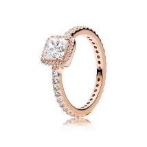 Pandora Timeless Elegance Crystal Rose Gold Ring - 60
