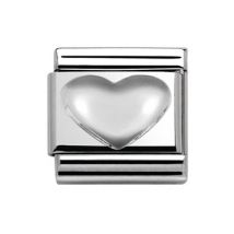 Nomination Silver Raised Heart Charm - Stainless Steel
