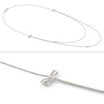 Nomination My Cherie Layered Silver Bow Necklace - Adjustable