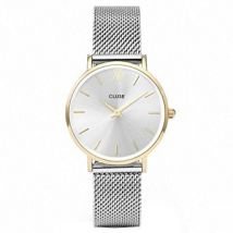CLUSE Minuit Mesh Gold & Silver Watch