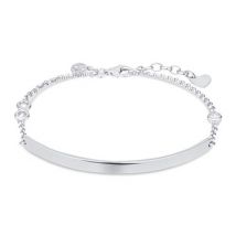Argento Silver Infinity Bar Bracelet - Silver