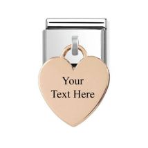 Nomination Rose Gold Heart Engraving Charm