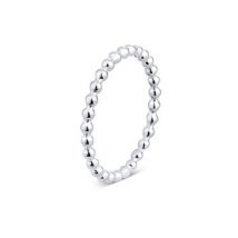 Argento Silver Dotted Stacking Ring - 52