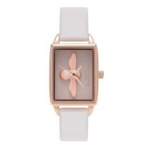 Olivia Burton 3D Bee Blush & Rose Gold Rectangular Watch - Rose Gold