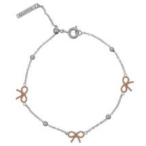 Olivia Burton Bow & Ball Silver & Rose Gold Bracelet - Rose Gold