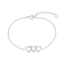 Argento Silver Row of Hearts Bracelet