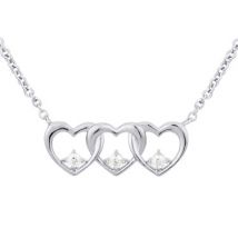 Argento Silver Row of Hearts Necklace