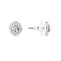 August Woods Silver Crystal Circle Earrings