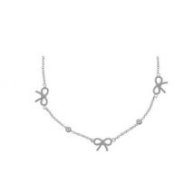 Olivia Burton Vintage Bow and Ball Silver Necklace - Silver