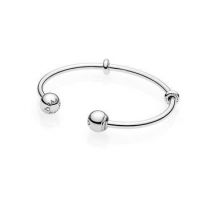 Pandora Moments Silver Open Bangle - 19cm