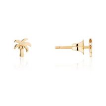 Karma Gold Palm Tree Stud Earrings - Gold