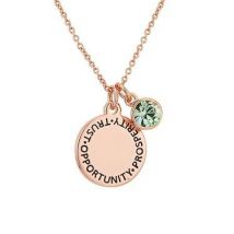 Karma August Birthstone Rose Gold Necklace