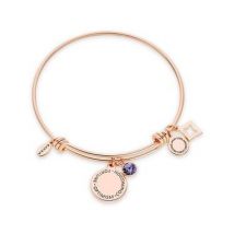 Karma December Birthstone Rose Gold Bangle