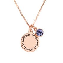 Karma December Birthstone Rose Gold Necklace