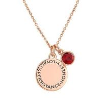 Karma January Birthstone Rose Gold Necklace