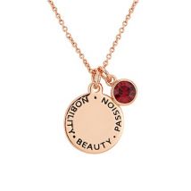 Karma July Birthstone Rose Gold Necklace