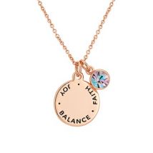 Karma June Birthstone Rose Gold Necklace