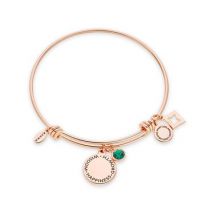 Karma May Birthstone Rose Gold Bangle