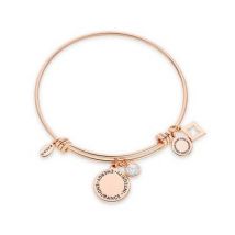 Karma October Birthstone Rose Gold Bangle