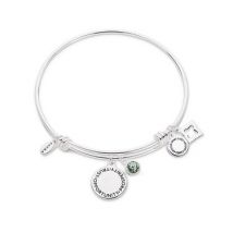 Karma August Birthstone Bangle - Silver