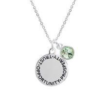 Karma August Birthstone Necklace - Silver