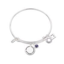 Karma December Birthstone Bangle - Silver