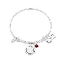 Karma January Birthstone Bangle - Silver