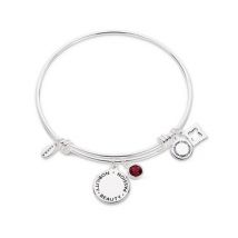 Karma July Birthstone Bangle - Silver