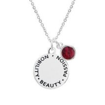 Karma July Birthstone Necklace - Silver