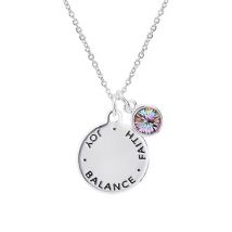 Karma June Birthstone Necklace - Silver
