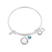 Karma March Birthstone Bangle - Silver