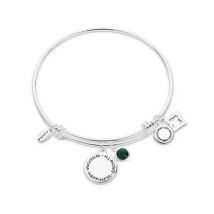 Karma May Birthstone Bangle - Silver