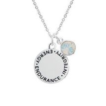 Karma October Birthstone Necklace - Silver