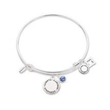 Karma September Birthstone Bangle - Silver