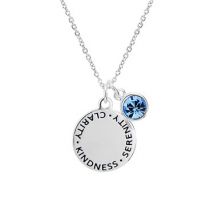 Karma September Birthstone Necklace - Silver