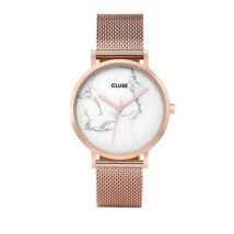 CLUSE La Roche Mesh Rose Gold & White Marble Watch