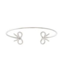 Olivia Burton Vintage Bow Open Ended Silver Bangle - Silver