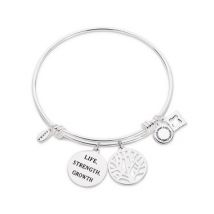Karma Silver Tree Bangle - Silver