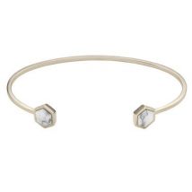 CLUSE Idylle Gold Marble Hexagons Open Cuff Bracelet